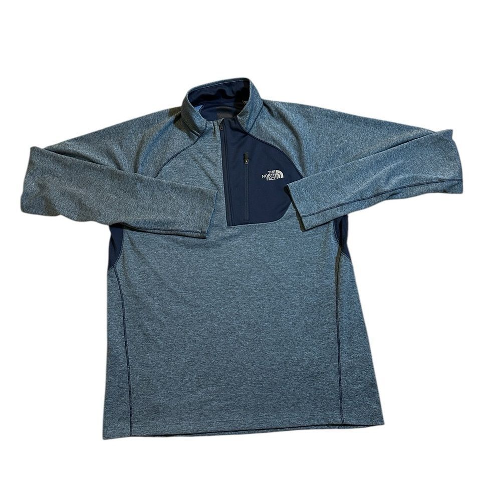 Northface Men’s 1/4 Zip Impulse Active Longsleeve Size Medium Colors Blue Grey